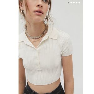 Cropped Collared Sweater